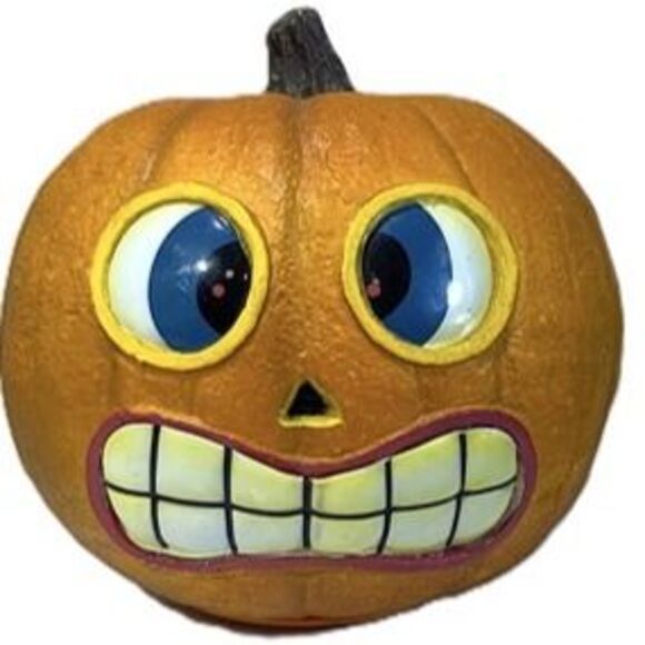 Vintage Gemmy Halloween Foam Pumpkin Mold Light Up Jack-O’-Lantern Face Decorati - Picture 1 of 7